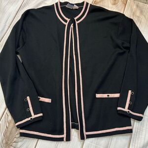 Vintage Tail black wool cardigan large